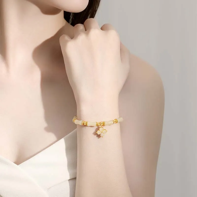 VANA Hetian Jade Bracelets Pale Greenish White Jade Women's-5