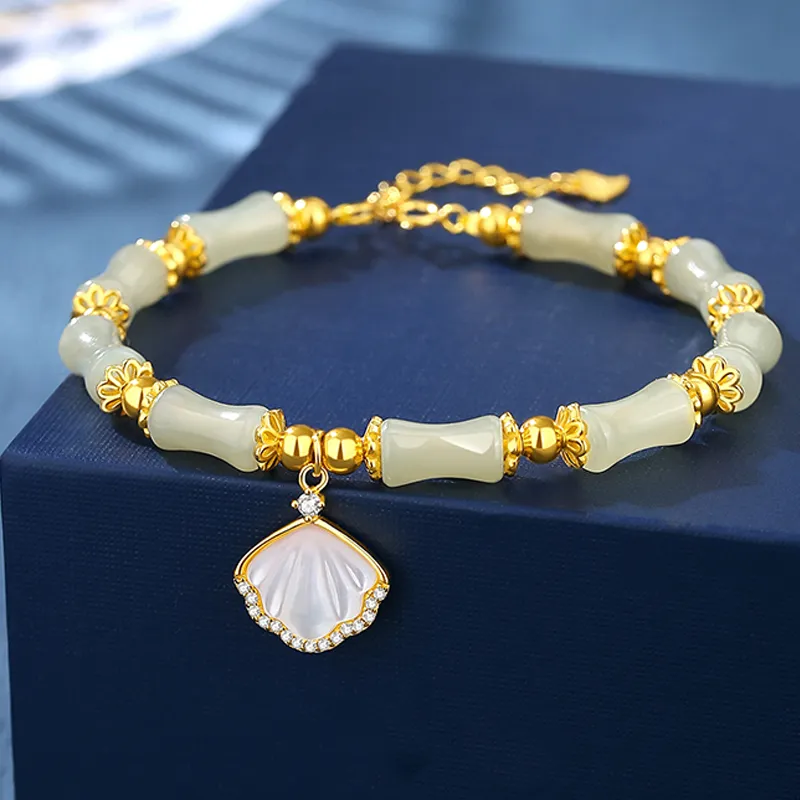 VANA Hetian Jade Bracelets Pale Greenish White Jade Women's-5