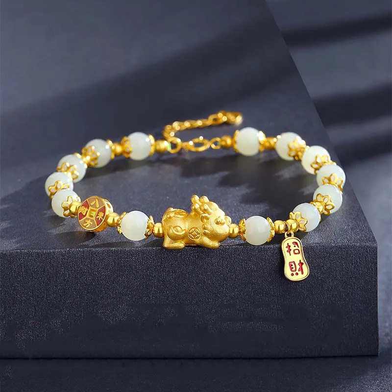 VANA Hetian Jade Bracelets Pale Greenish White Jade Women's-5