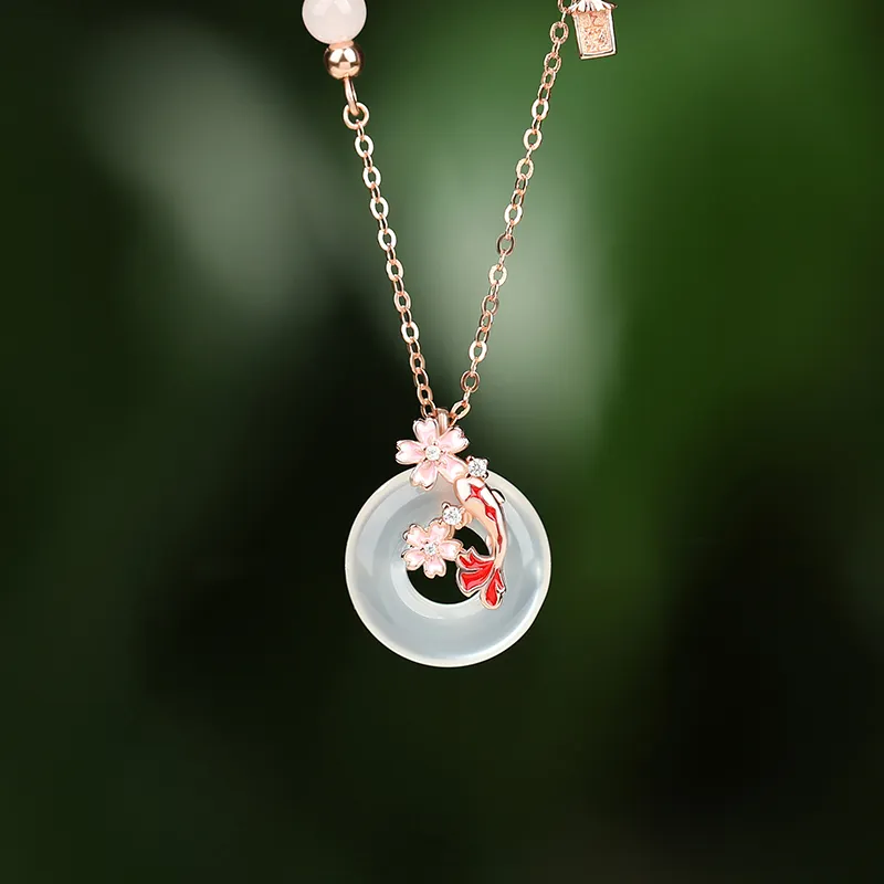 VANA Chalcedony Jade Necklaces Women's-7