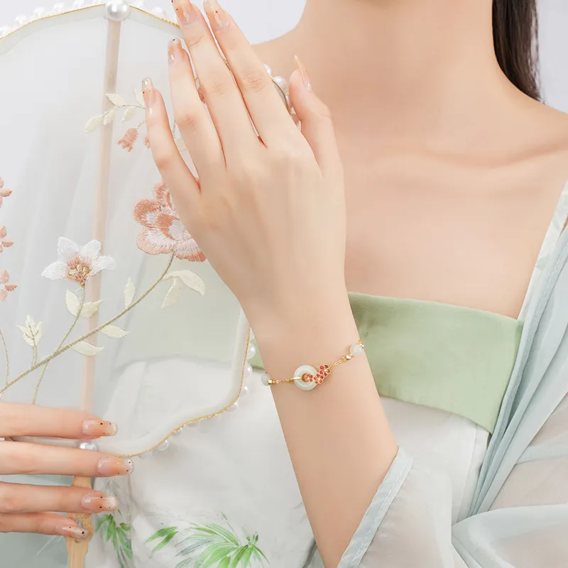 VANA Hetian Jade Bracelets Pale Greenish White Jade Women's-5