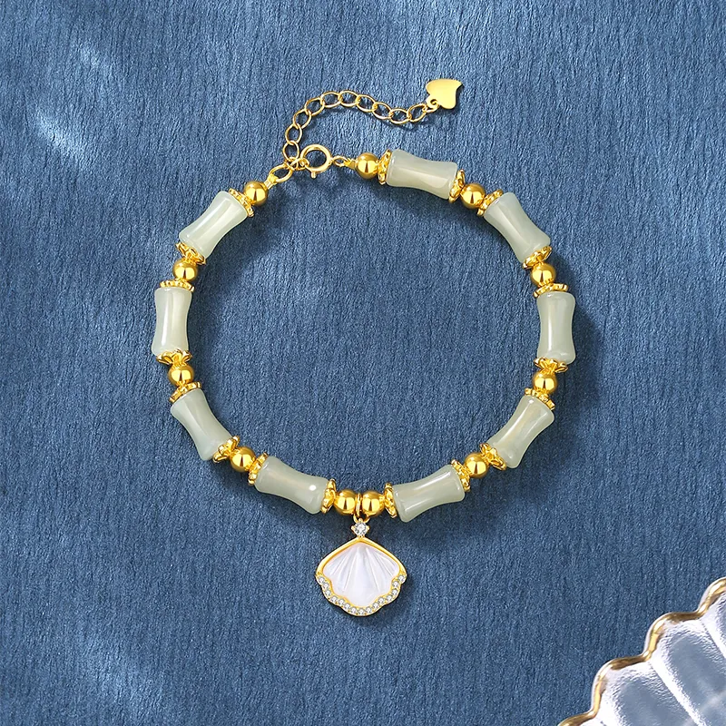 VANA Hetian Jade Bracelets Pale Greenish White Jade Women's-4
