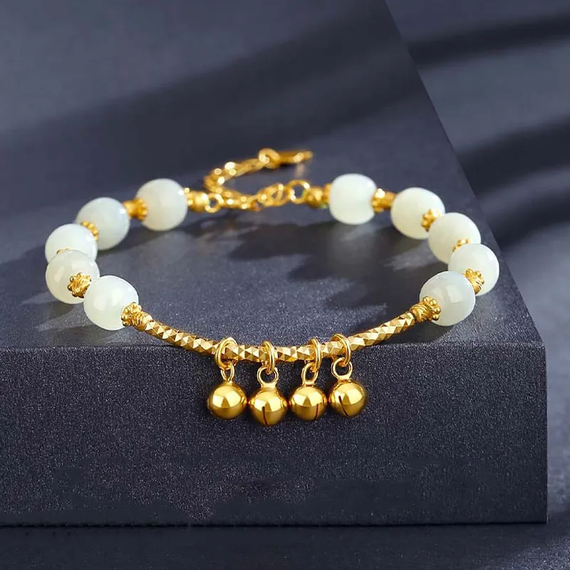 VANA Hetian Jade Bracelets Pale Greenish White Jade Women's-5