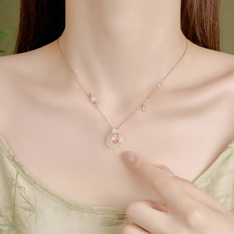 VANA Chalcedony Jade Necklaces Women's-3