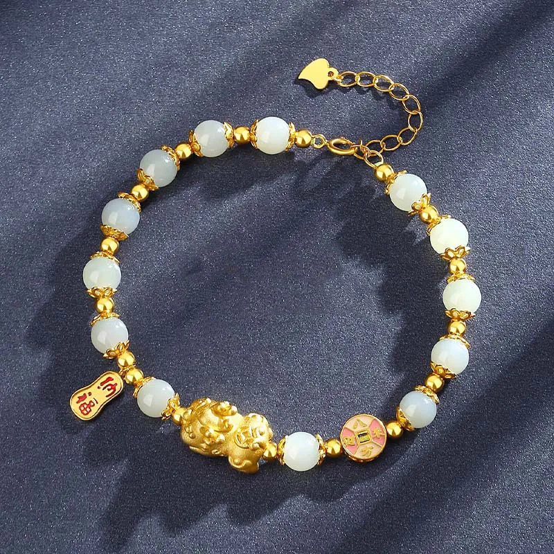 VANA Hetian Jade Bracelets Pale Greenish White Jade Women's-4