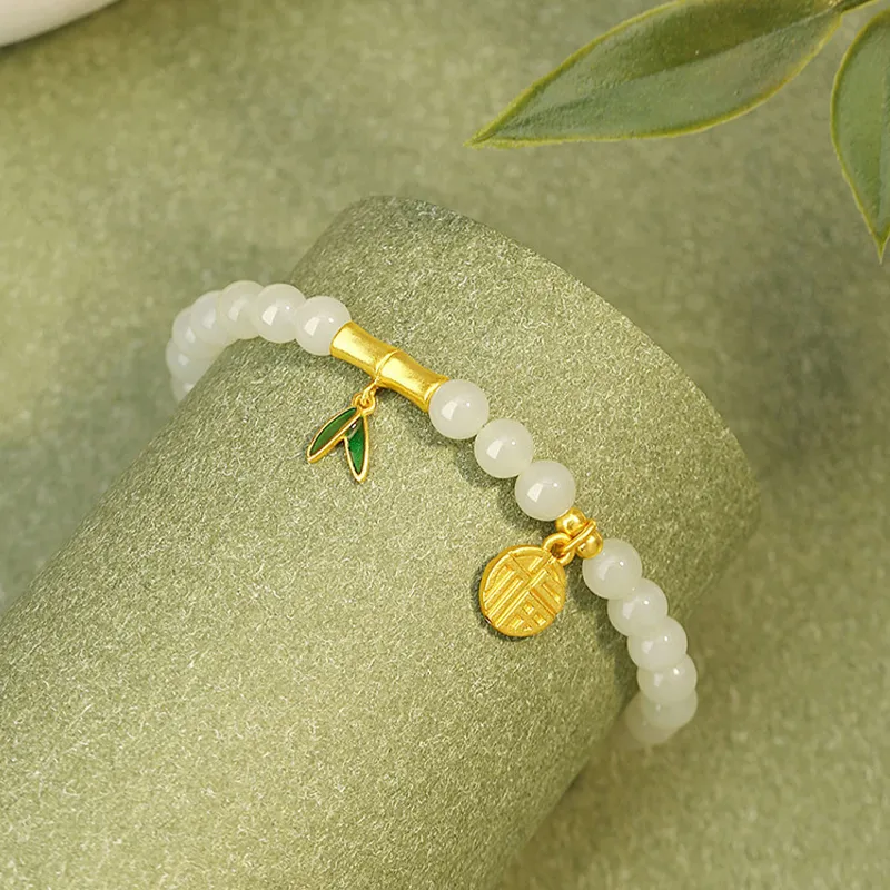VANA Hetian Jade Bracelets Pale Greenish White Jade Women's-3
