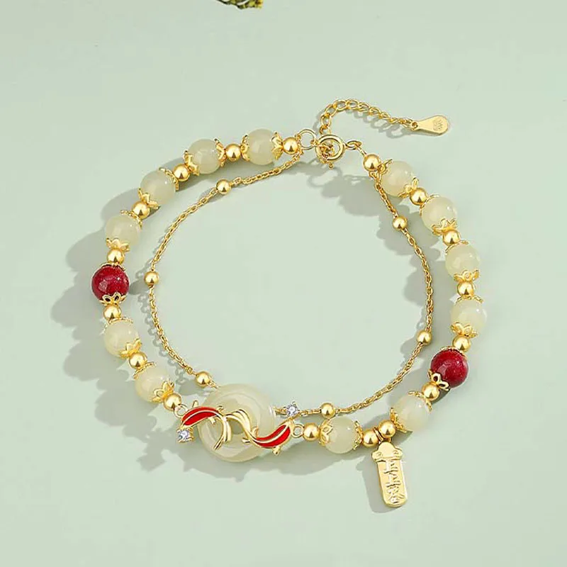 VANA Hetian Jade Bracelets Pale Greenish White Jade Women's-5
