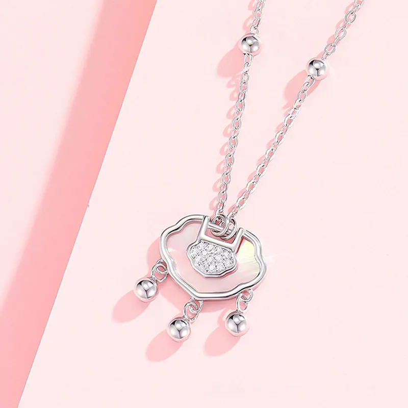 VANA 925 Sterling Silver Zircon Necklaces Women's Silver White-4
