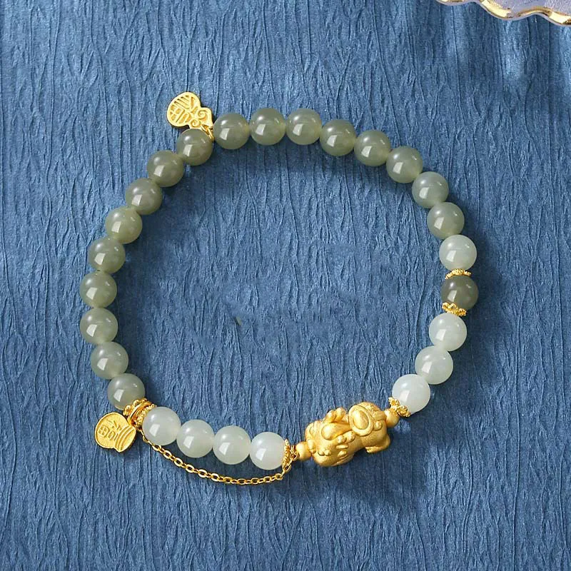 VANA Hetian Jade Bracelets Pale Greenish White Jade Women's-4