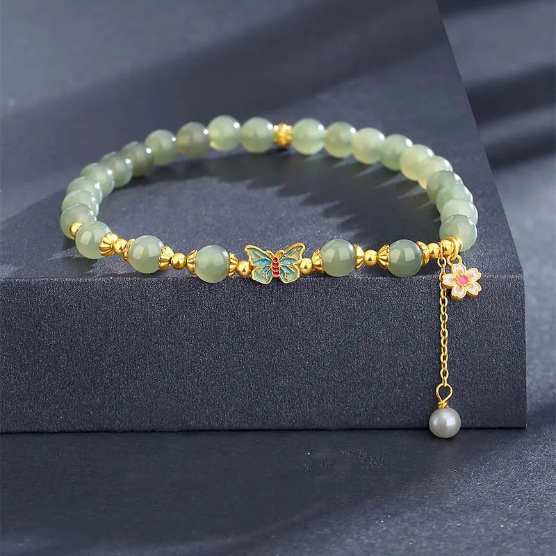 VANA Hetian Jade Bracelets Pale Greenish White Jade Women's-5