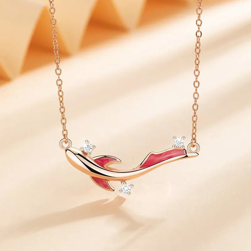 VANA 925 Silver Zirconia Enamel Necklaces Women's-3