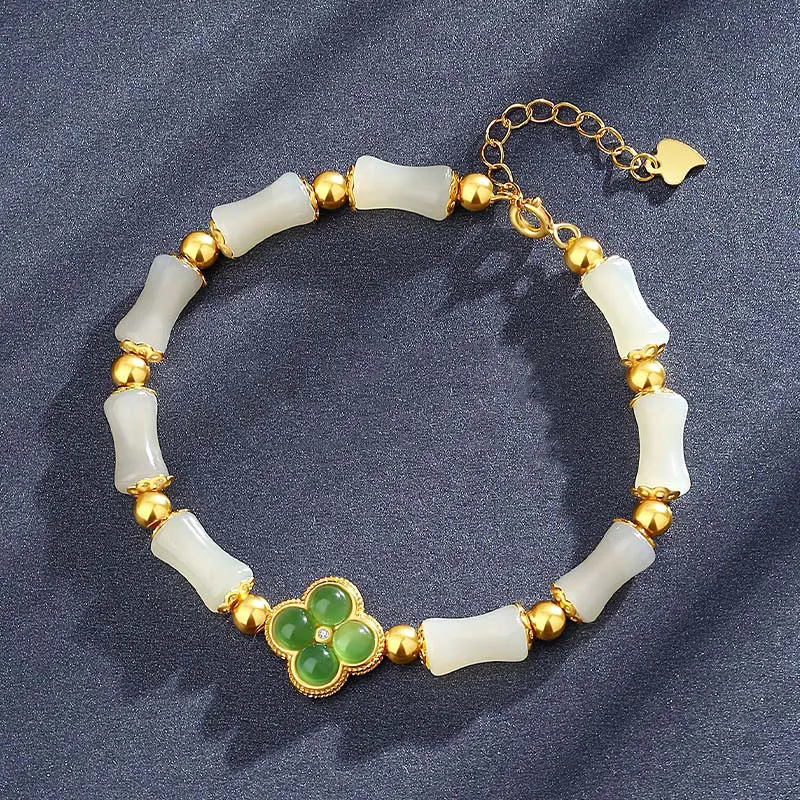 VANA Hetian Jade Bracelets Pale Greenish White Jade Women's-3