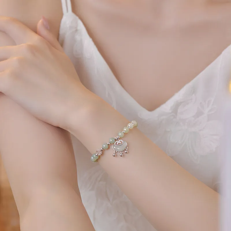 VANA Hetian Jade Bracelets Pale Greenish-White Jade Women's-7