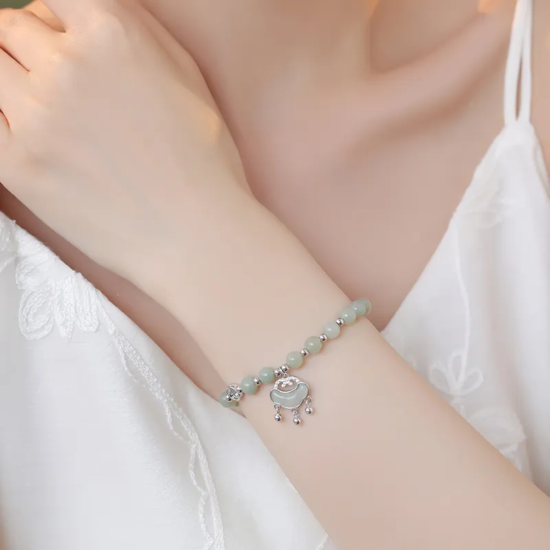VANA Hetian Jade Bracelets Pale Greenish-White Jade Women's-3