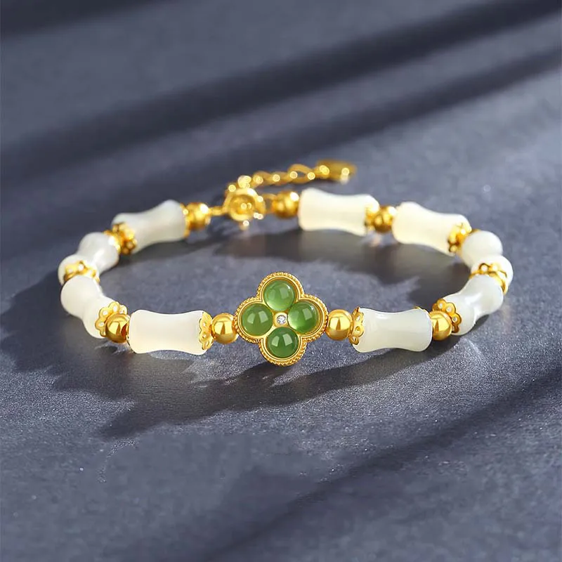 VANA Hetian Jade Bracelets Pale Greenish White Jade Women's-5