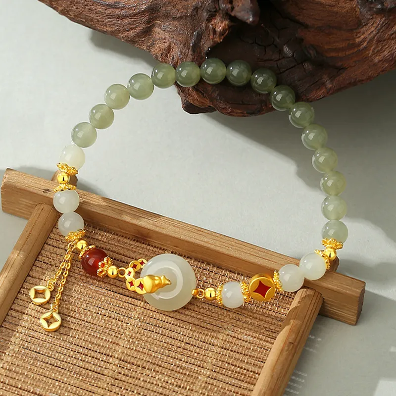 VANA Hetian Jade Pale Greenish White Jade Women's-1