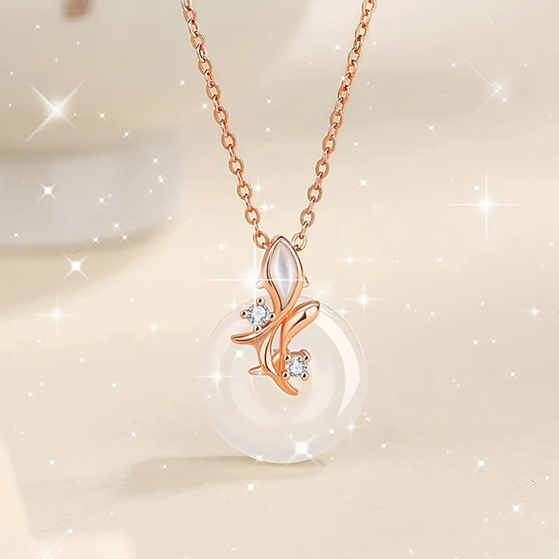 VANA Hetian Jade Necklaces Pale Greenish White Jade Women's-1