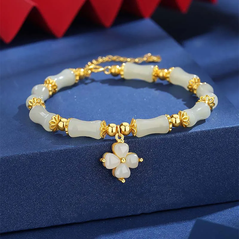 VANA Hetian Jade Bracelets Pale Greenish White Jade Women's-4
