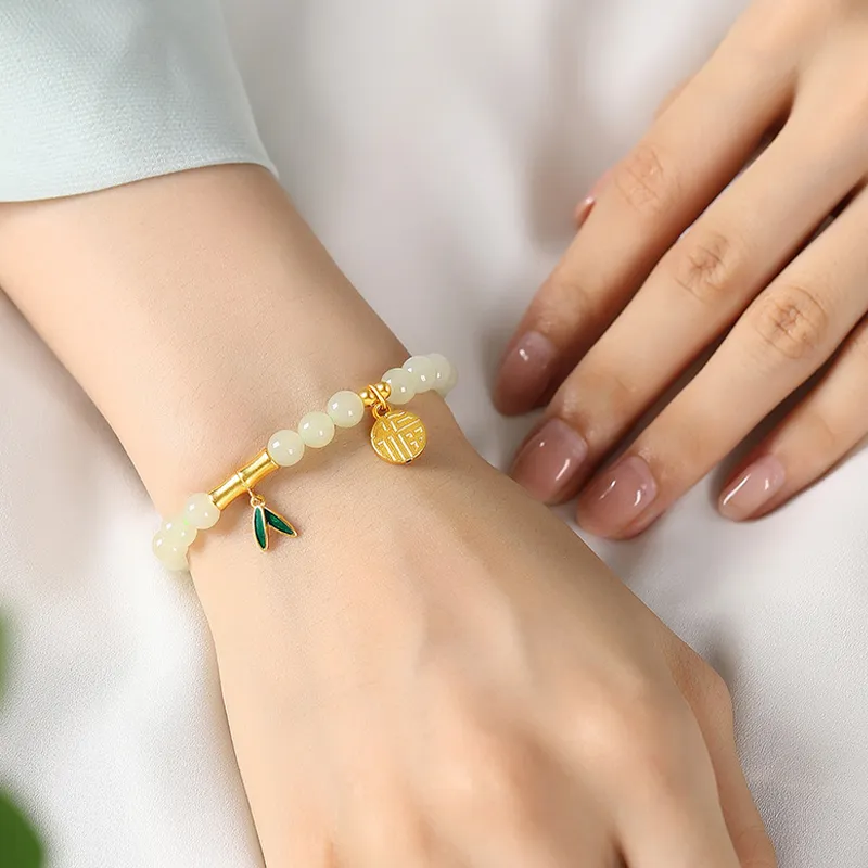 VANA Hetian Jade Bracelets Pale Greenish White Jade Women's-4