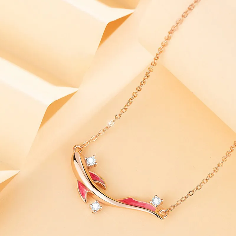 VANA 925 Silver Zirconia Enamel Necklaces Women's-2