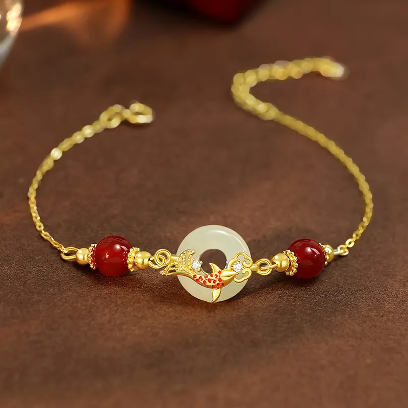 VANA Hetian Jade Bracelets Pale Greenish White Jade Women's-3