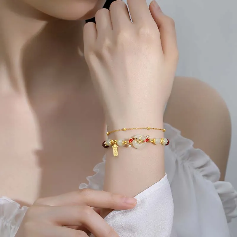 VANA Hetian Jade Bracelets Pale Greenish White Jade Women's-2
