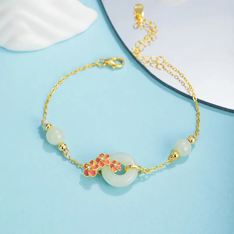 VANA Hetian Jade Bracelets Pale Greenish White Jade Women's-3