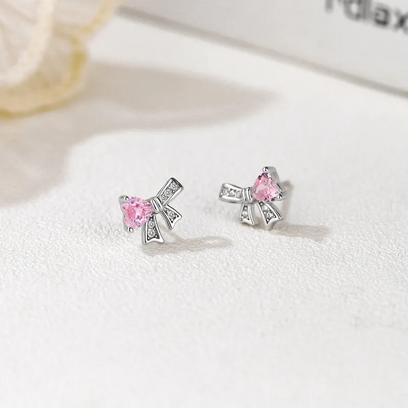 VANA Sterling Silver 999 Zircon Stud Earrings Women's-3
