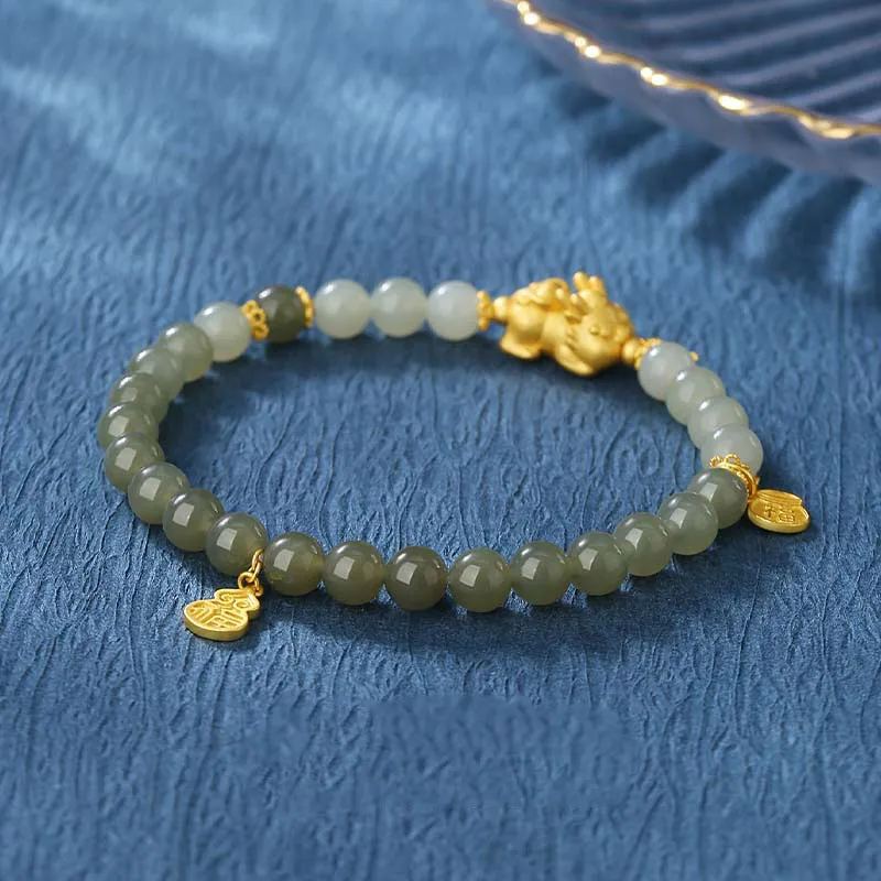 VANA Hetian Jade Bracelets Pale Greenish White Jade Women's-3