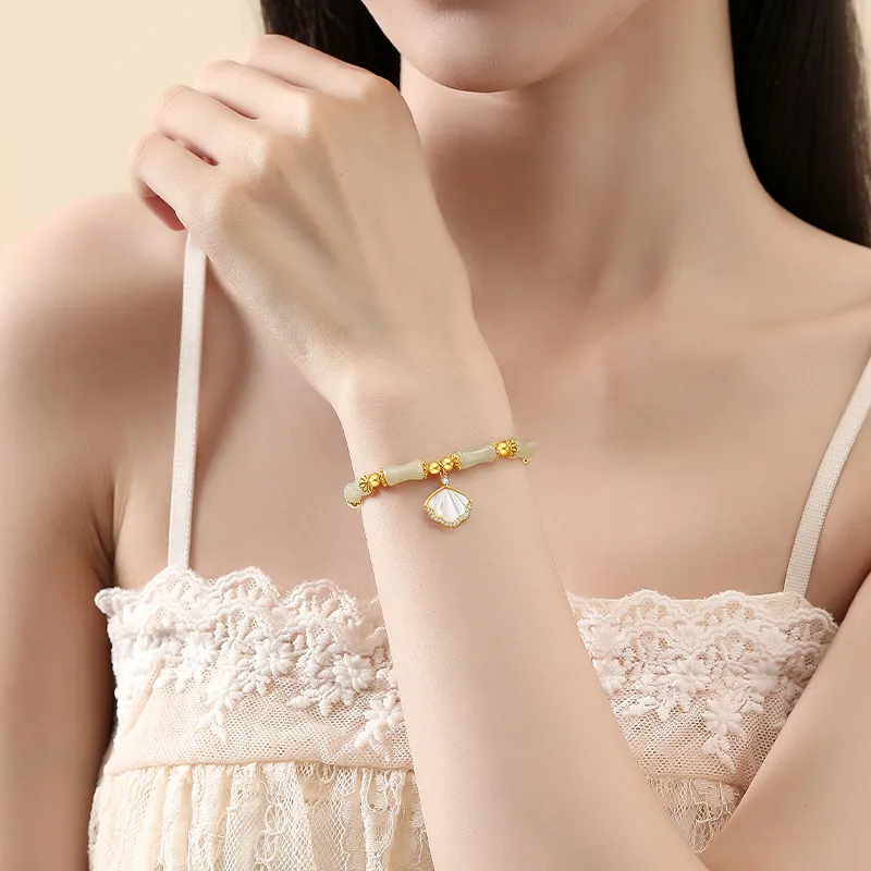 VANA Hetian Jade Bracelets Pale Greenish White Jade Women's-2