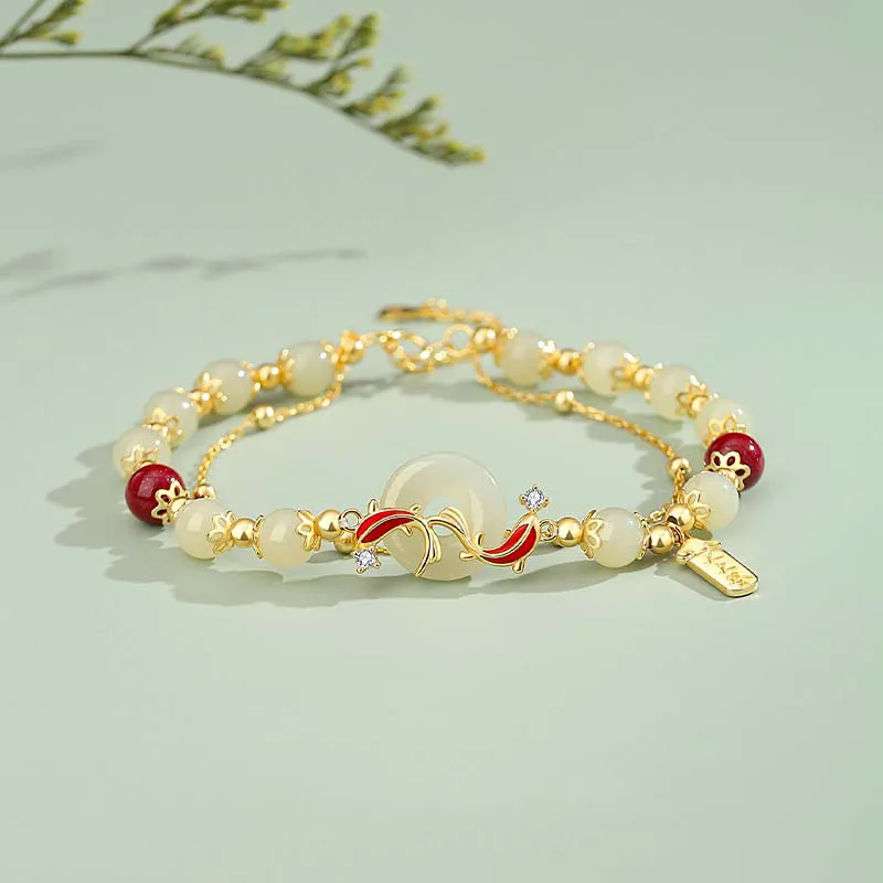 VANA Hetian Jade Bracelets Pale Greenish White Jade Women's-3