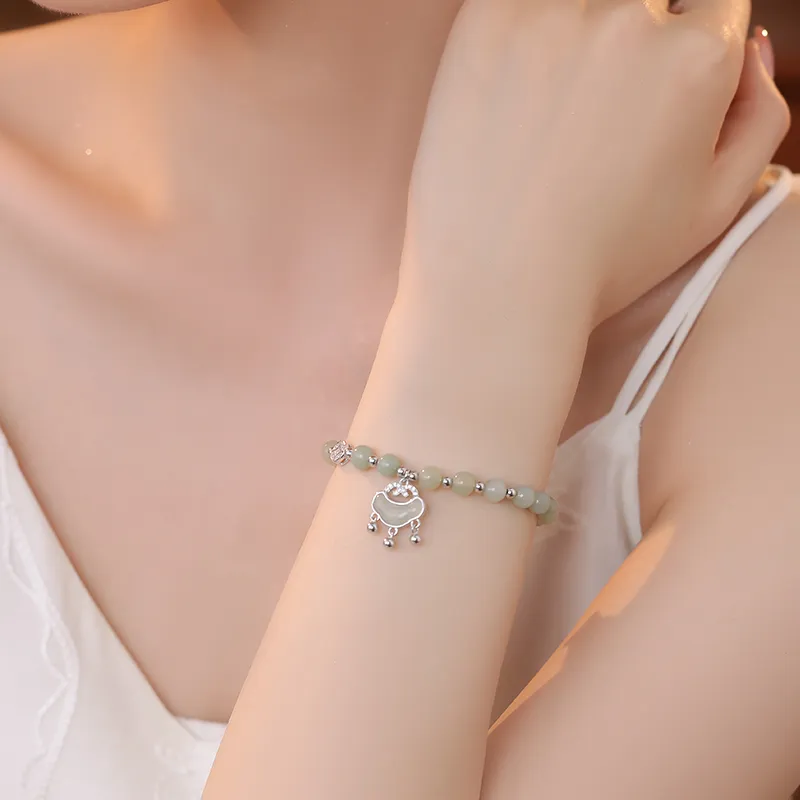 VANA Hetian Jade Bracelets Pale Greenish-White Jade Women's-5