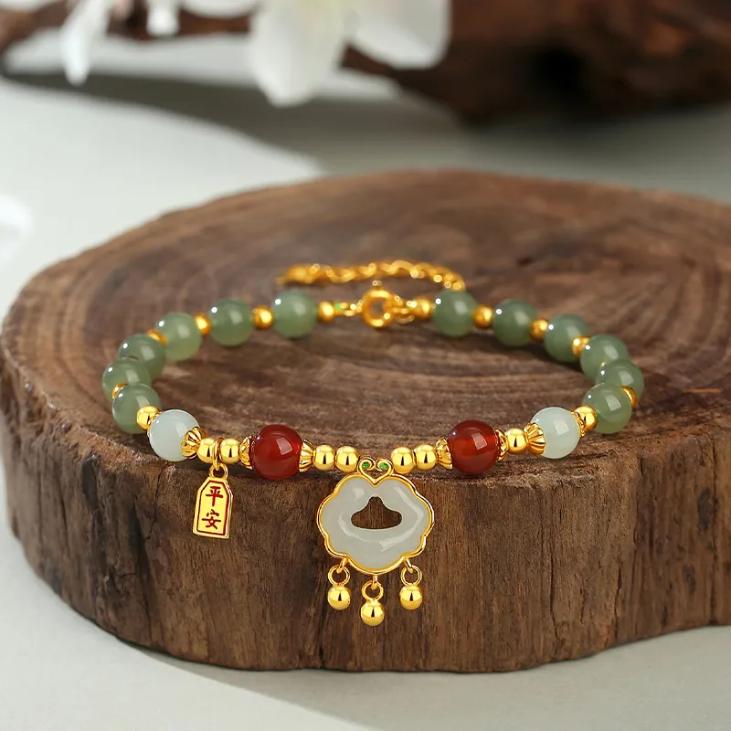 VANA Hetian Jade Bracelets Pale Greenish White Jade Women's-5