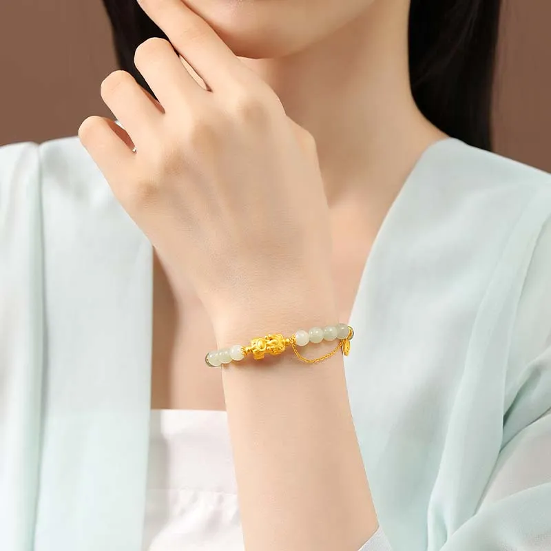 VANA Hetian Jade Bracelets Pale Greenish White Jade Women's-2