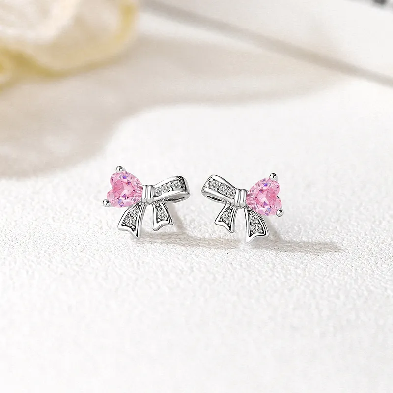 VANA Sterling Silver 999 Zircon Stud Earrings Women's-4