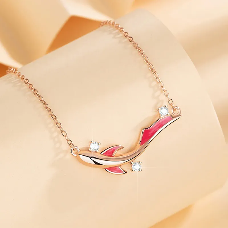 VANA 925 Silver Zirconia Enamel Necklaces Women's-4