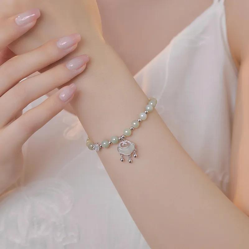VANA Hetian Jade Bracelets Pale Greenish-White Jade Women's-4