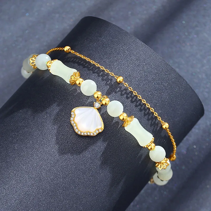 VANA Hetian Jade Bracelets Pale Greenish White Jade Women's-3