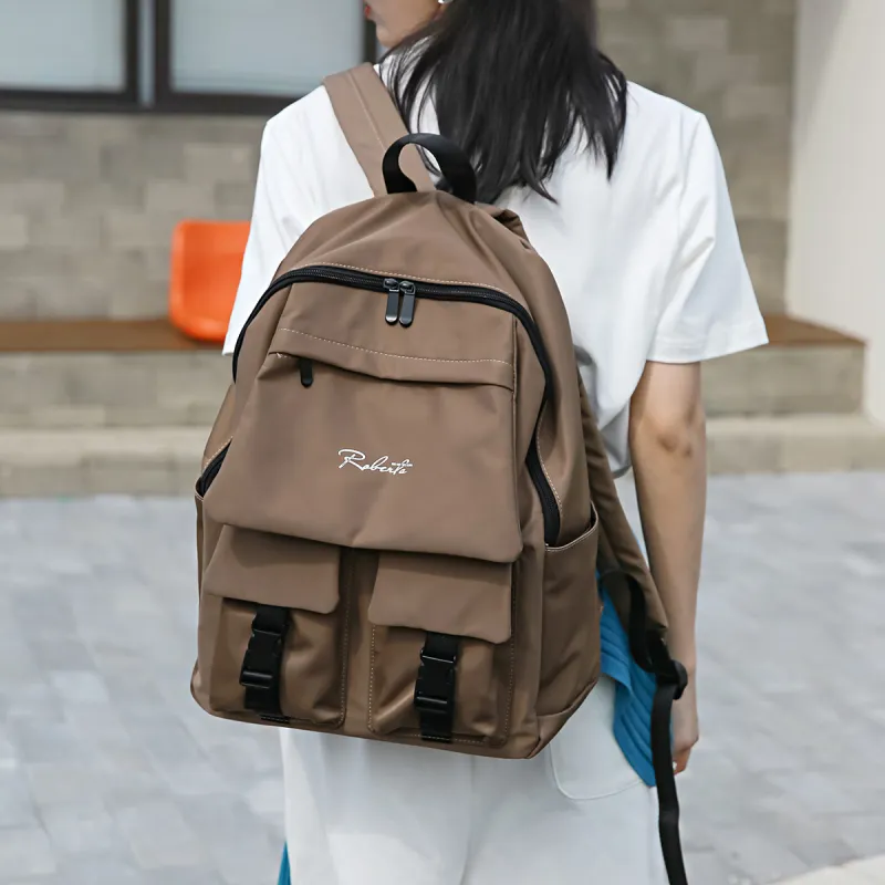 ROBERTA DI CAMERINO Fabric Backpack Unisex Khaki/Black-2