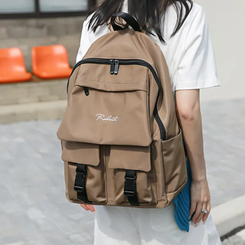 ROBERTA DI CAMERINO Fabric Backpack Unisex Khaki/Black-3