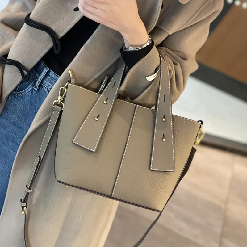 ROBERTA DI CAMERINO Cow Leather One Shoulder Handbag Tubas Women's Elephant Gray-1