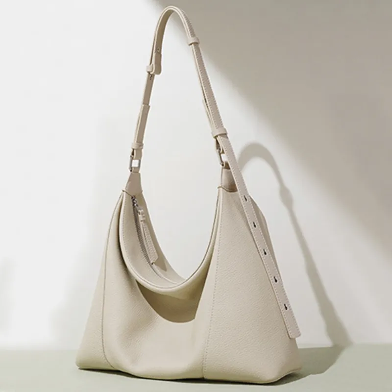 ROBERTA DI CAMERINO Cow Leather Shoulder Bag Women's Light Gray/Ecru-8