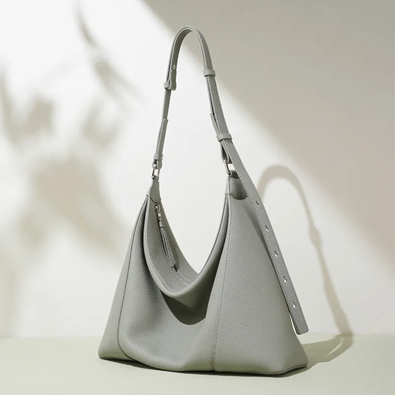 ROBERTA DI CAMERINO Cow Leather Shoulder Bag Women's Light Gray/Ecru-2