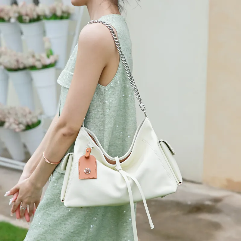 ROBERTA DI CAMERINO Cow Leather Small Tote Bag Tote Bag Bike Bag Crossbody Bag Shoulder Bag Regular Women's Black/White-7