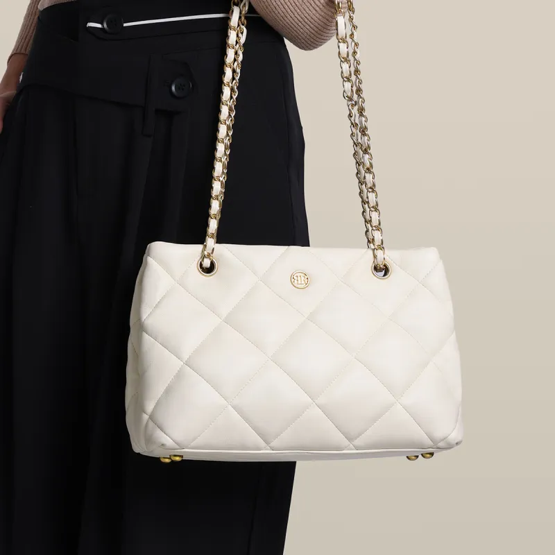 ROBERTA DI CAMERINO Synthetic Leather Chain Bag Shoulder Bag Large Bag Crossbody Bag Tote Regular Women's Black/White-9
