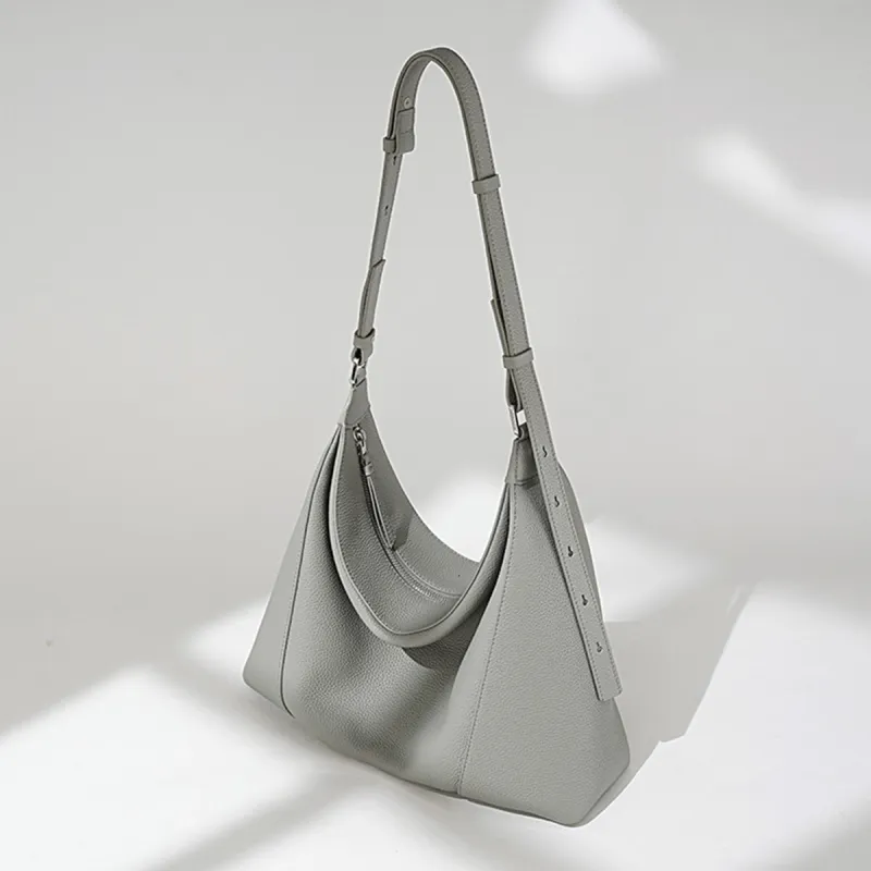 ROBERTA DI CAMERINO Cow Leather Shoulder Bag Women's Light Gray/Ecru-4