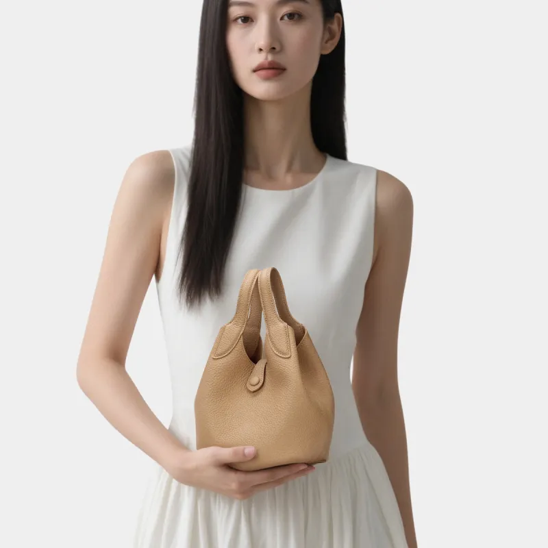 ROBERTA DI CAMERINO Cow Leather One Shoulder Handbag Women's Cream Apricot/Black-1