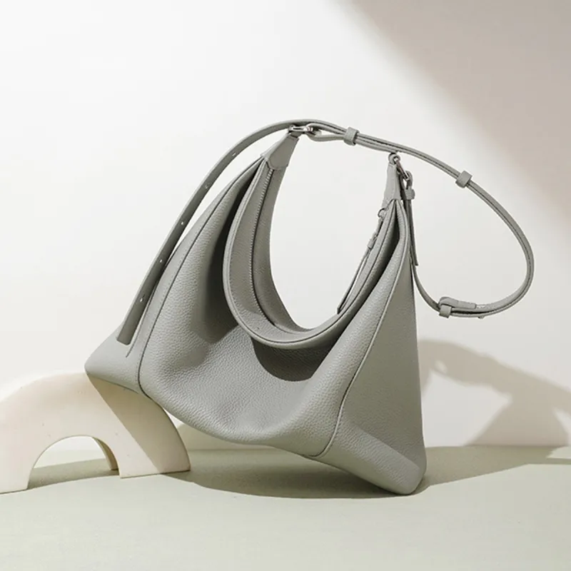 ROBERTA DI CAMERINO Cow Leather Shoulder Bag Women's Light Gray/Ecru-3