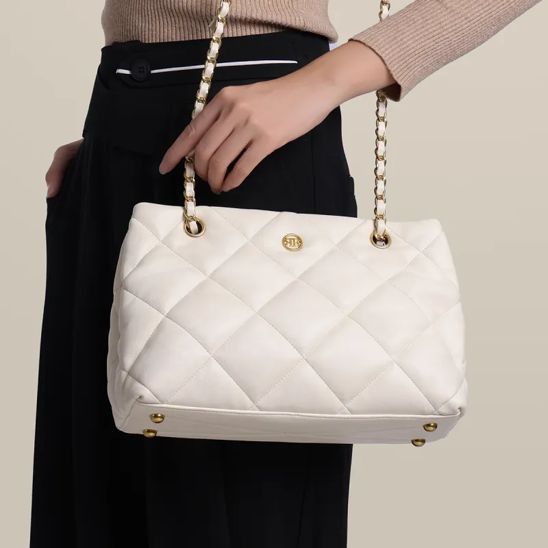 ROBERTA DI CAMERINO Synthetic Leather Chain Bag Shoulder Bag Large Bag Crossbody Bag Tote Regular Women's Black/White-8
