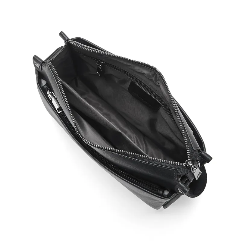 ROBERTA DI CAMERINO Cow Leather Crossbody Bag, Shoulder Bag Regular Men's Black-5
